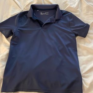 Large Youth/boys blue, Under Armour golf shirt
